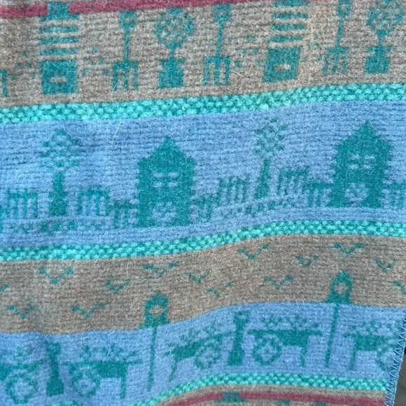 Woolrich Vintage Blue Rustic Striped Cabin Camp Throw Blanket - Picture 5 of 7